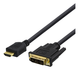 Cable DELTACO HDMI į DVI, 2 m, Full HD, black / HDMI-112D