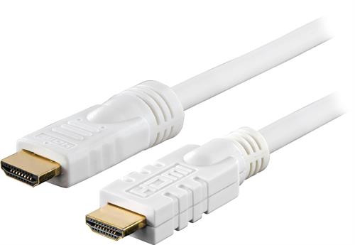 DELTACO active HDMI cable, 4K, Ultra HD,Type A ha, gold plated, 20m, white HDMI-1201