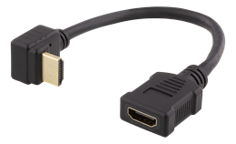Flexible HDMI adapter, 0,2m, right-down, HDMI M/F, UHD DELTACO / HDMI-21E