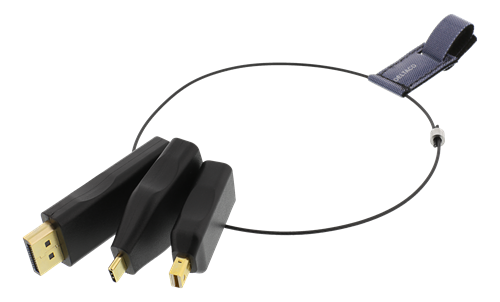 DELTACO OFFICE HDMI adapter ring, mDP, DP, USB-C, black / HDMI-AR1