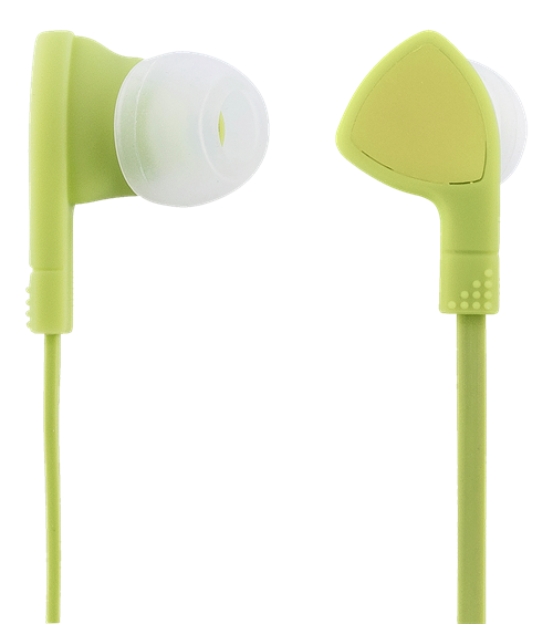 STREETZ In-ear headphones with microphone, media / answer button, 3.5 mm, tangle-free, lime green HL-W105
