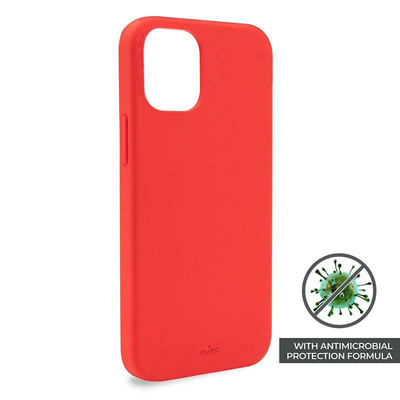 Anti-microbial cover PURO for iPhone 12 / PRO, Apple magsafe compatible, red / IPC1261ICONRED