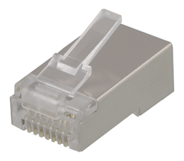 RJ45 connector for patch cable, Cat6, shielded, 20pcs DELTACO / MD-18S