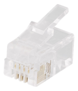  Modular connector RJ9/RJ10/RJ22 4P4C, 20-pack, transparent DELTACO / MD-1A