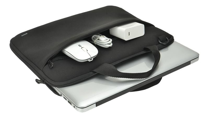 Neoprene Laptop Sleeve DELTACO 11.6-12" handles, shoulder strap, black / NV-510