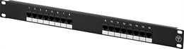 DELTACO 19 "patch panel, 16xRJ45, Cat6, UTP, 1U, 10Gbps, crown terminals, metal, black / PAN-102