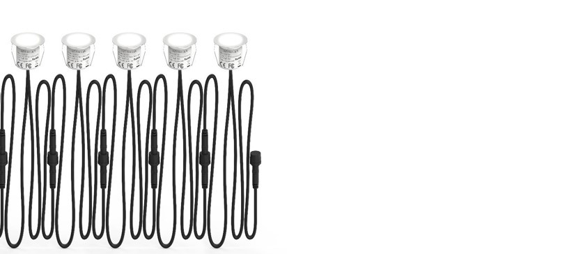 Smart patio light extension kit DELTACO SMART HOME warm white light and RGB, silver / SH-DLEX01