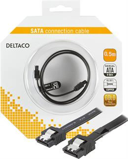 SATA cable DELTACO, 0.5m, black / SATA-1001-K
