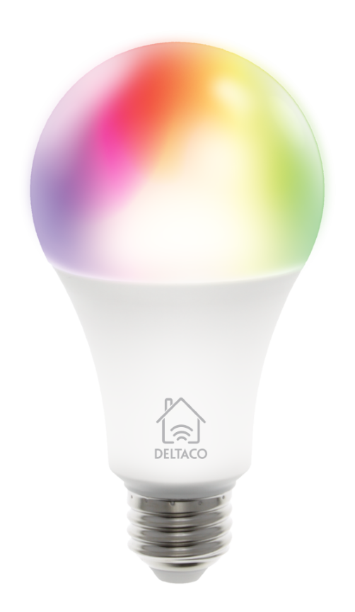 RGB LED lamp 3-pack DELTACO SMART HOME E27, WiFI 2.4GHz, 9W, 810lm, dimmable, 16m colors, 220-240V, white / SH-LE27RGB-3P