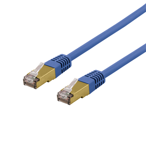 DELTACO S / FTP Cat6a patch cable, 2m, 500MHz, Delta-certified, LSZH, blue SFTP-62BAH