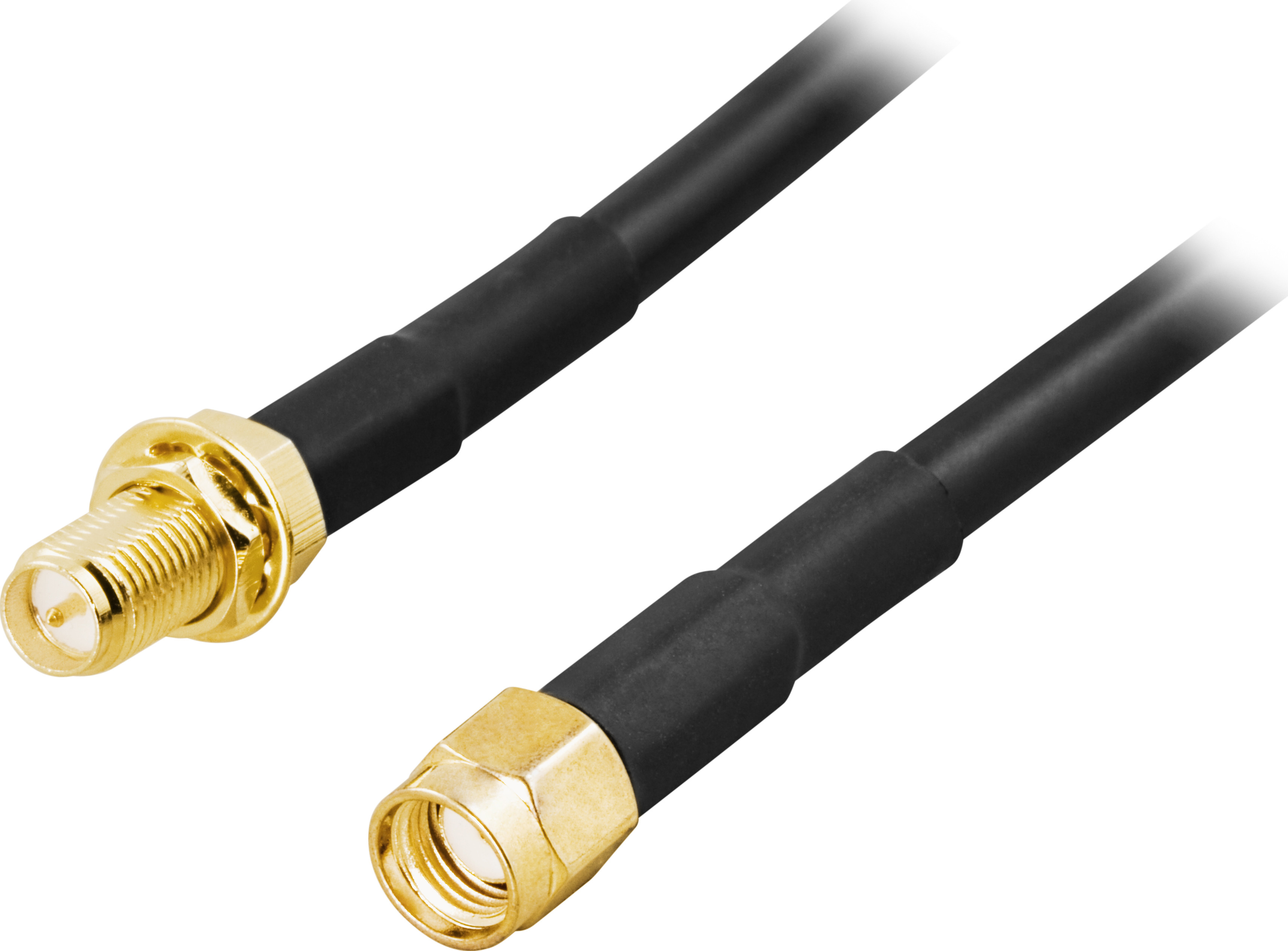 Antenna cable DELTACO RP-SMA - RP-SMA, 2m, black / SMA-FM200