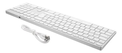 Fullsize Bluetooth aluminum DELTACO keyboard, Bluetooth 3.0, recharg Nordic layout  / TB-402