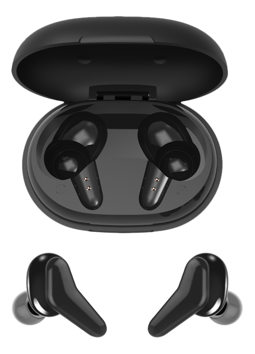 Earphones STREETZ Wireless with charging case, TWS, BT 5, black / TWS-113