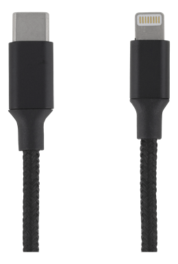 Cable EPZI USB-C to Lightning, 1.0 m, braided, black / USBC-1302 