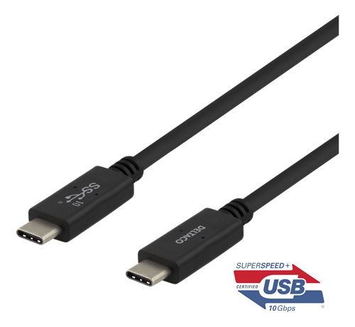 Cable DELTACO USB-C - USB-C, 0.5m, USB 3.1 Gen 2, E-marker chipset / USBC-1401M    