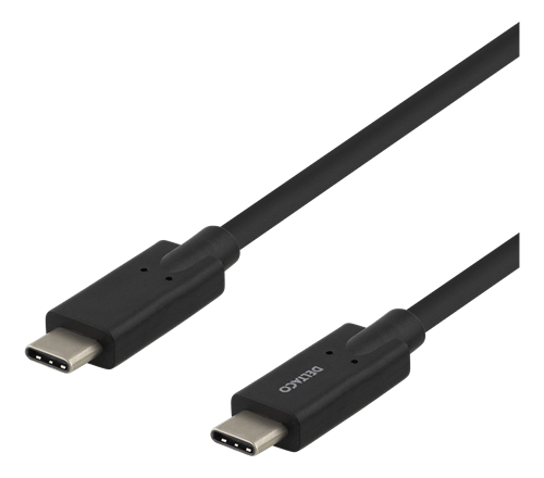 DELTACO USB-C - USB-C cable, 5Gbit/s, 5A, 2M, black /  USBC-1503M