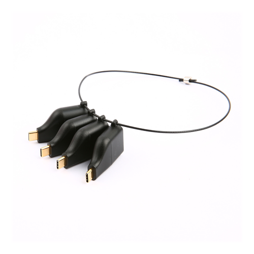 DELTACO OFFICE USB-C adapter ring, mDP, DP, VGA, HDMI, black / USBC-AR1
