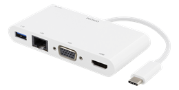  USB-C Docking Station, 100W USB-C PD, HDMI, 1.5A USB-A, Gigabit LAN, VGA DELTACO / USBC-HDMI14