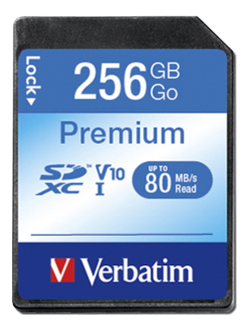 Memory card Verbatim Premium 256GB, UHS Class 1/Class10, 300x, SDXC UHS-I / V44026