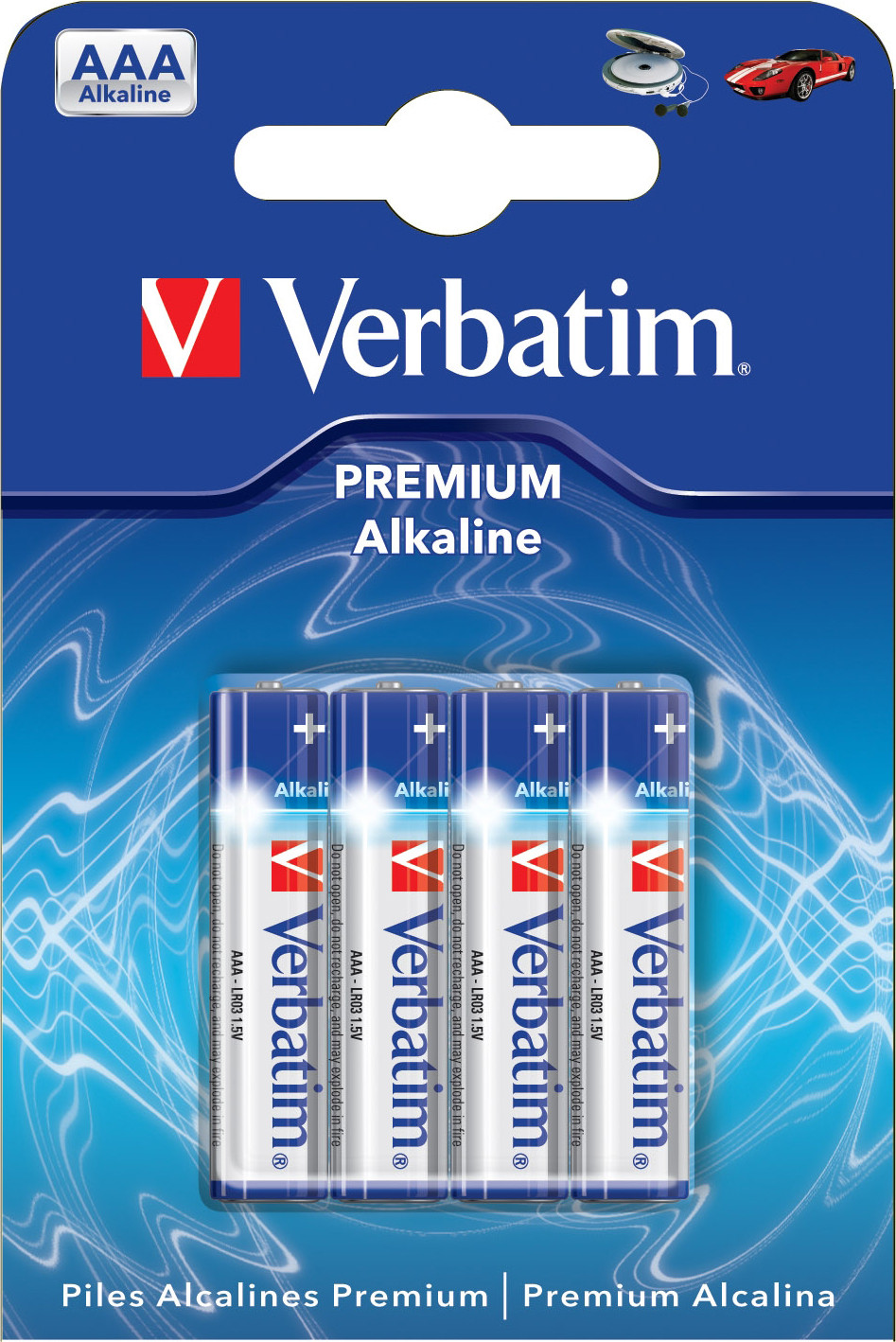 Batteries Verbatim LR03 / AAA, alkaline, 1.5V, 4-pack / V49920