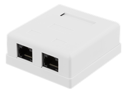 Unshielded network socket, Surface UTP 2xRJ45, Cat6 DELTACO white / VR-219