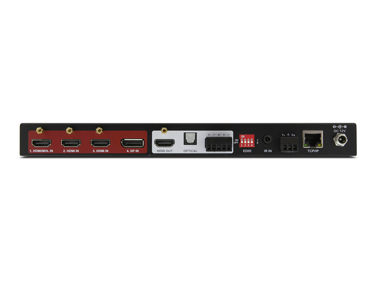 SW-H411A 4K60 HDMI2.0 4x1 презентационный коммутатор со звуком