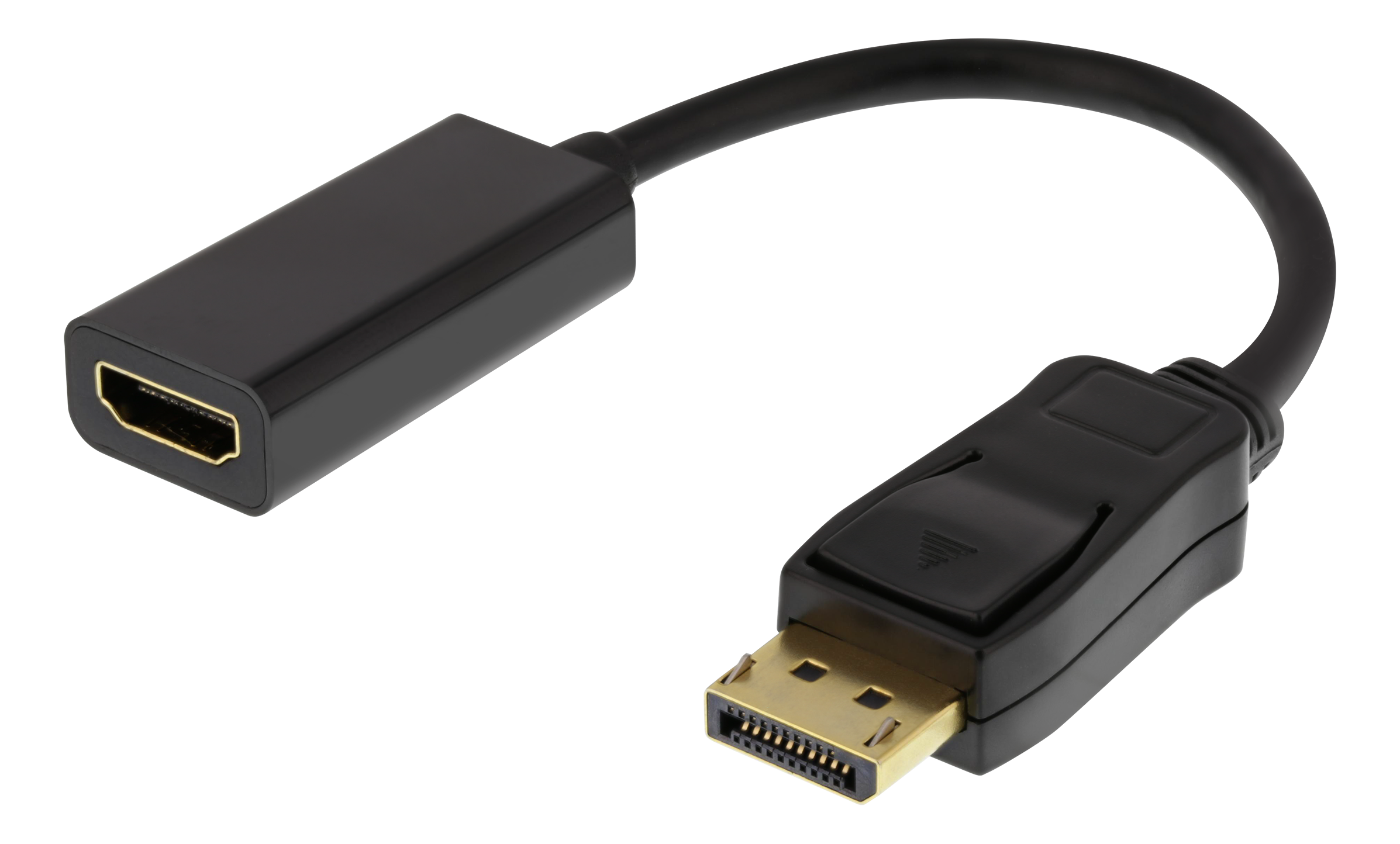 Адаптер DELTACO DisplayPort на HDMI, 4K@60Hz, 0,2м, черный