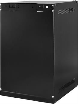 TOTEN 10 "wall cabinets, supplied unassembled , 9U, 280x310, glass door, black, WS.3309.9001 / 10-3309