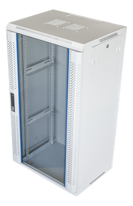 19" wall cabinet, 22U, 600x450, glass door,  can handle max 60kg TOTEN  white / 19-6422V