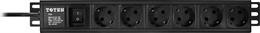 Power strip 19 Toten, 6 xCEE 7/4 jacks, 1xCEE 7/7 3m, black / 19-6PDU