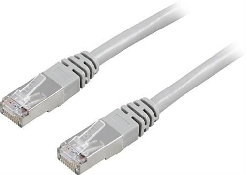 DELTACO F / UTP Cat5e patch cable, 50m, 100MHz, Delta-certified, gray / 50-STP