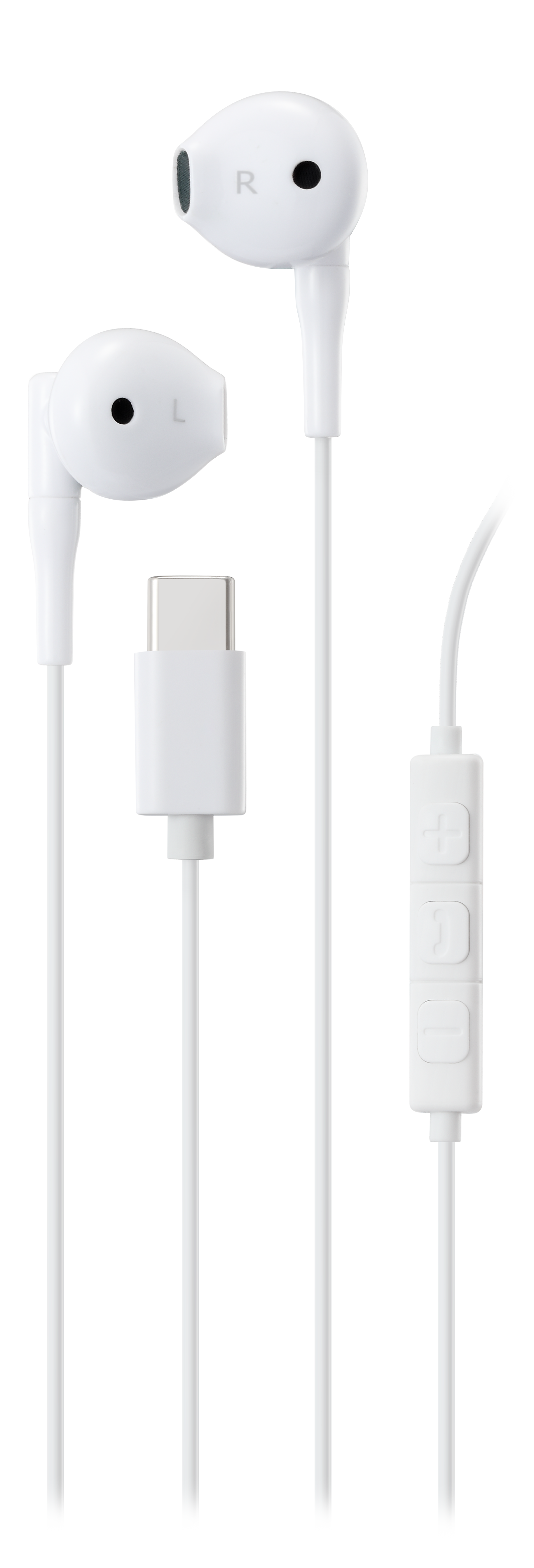 Semi-in-ear earphones STREETZ , 3-button, USB-C, white / C210-WHT/ 6612041