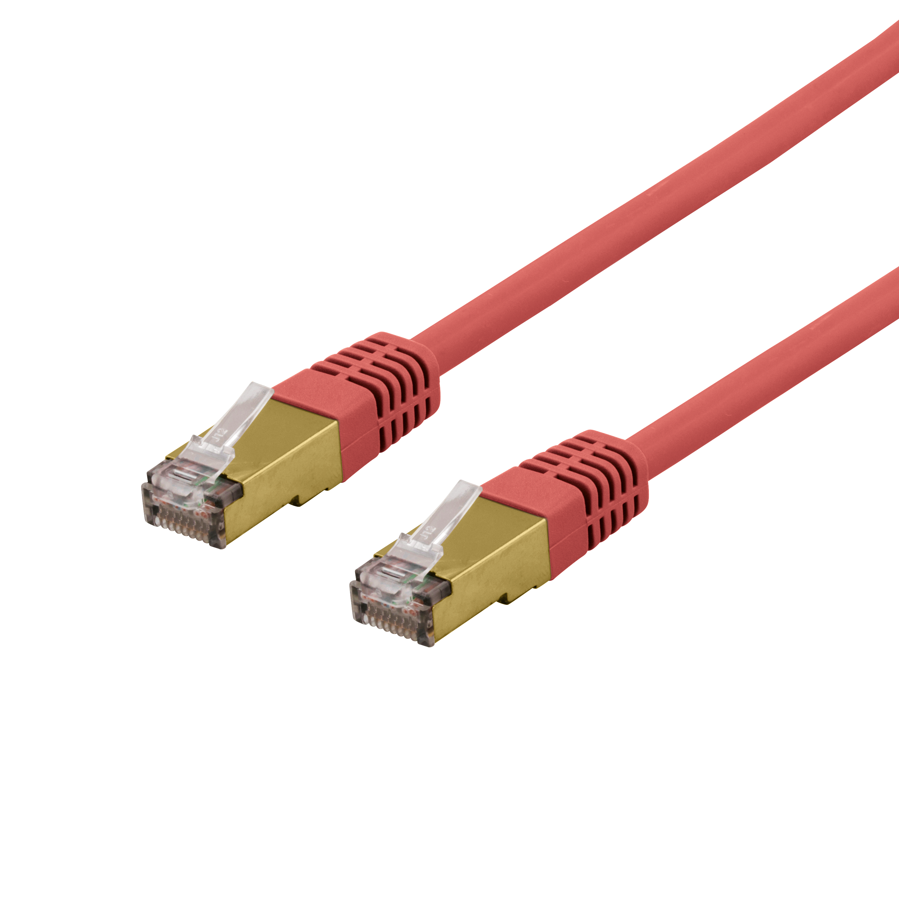 Патч-кабель DELTACO S / FTP Cat6a, delta cert, LSZH, 2м, красный