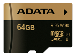 ADATA Premier Pro SDXC UHS-I Card, U3, 64GB, Class 10 AUSDX64GXUI3-R / ADATA-197