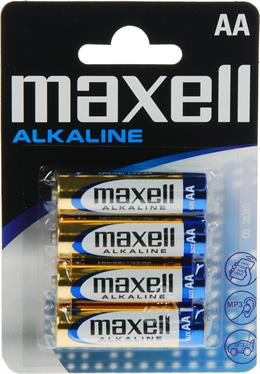 Батарея Maxell, AA (LR06), щелочная, 1,5 В, 4 упаковки