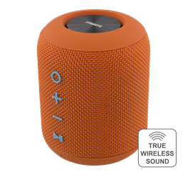 STREETZ Waterproof Bluetooth Speaker, Fabric Design, TWS, 2x5W, IPX5, Bluetooth 4.2, Orange / CM757