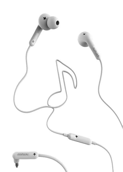 Earphone DeFunc MUSIC, white / D0032