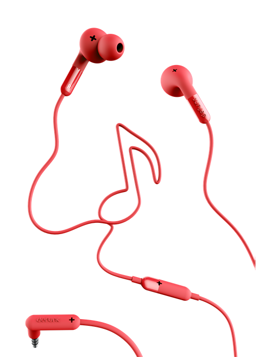 Earphone DeFunc MUSIC, red / D0033