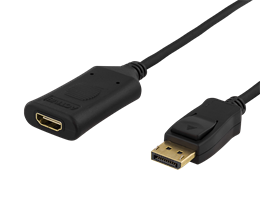 Кабель DELTACO DisplayPort к HDMI 2.0b, 4K при 60 Гц, 1 м, черный