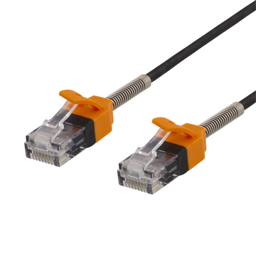 Cable DELTACO GAMING Cat6a, U/UTP, 1m, 500MHz, black / GAM-035