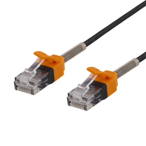 Cable DELTACO GAMING Cat6a, U/UTP, 500MHz, 5m, black / GAM-038