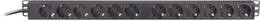 Power strip 19 Deltaco,  12xCEE 7/4 jacks , 1xCEE 7/7  3m, black / GT-8636