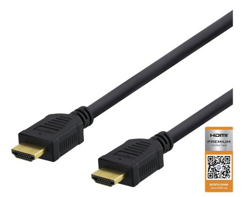 DELTACO Высокоскоростной кабель HDMI Premium, 2 м, Ethernet, 4K UHD, черный
