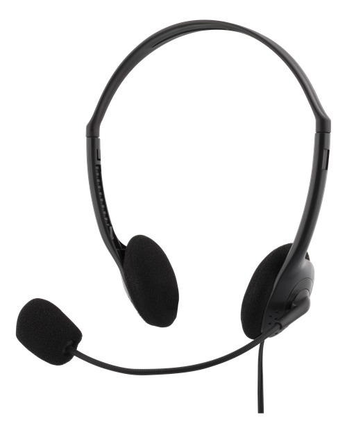 Headphones DELTACO with microphone, black / HL-21