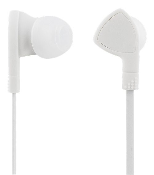 STREETZ in-ear headset, 1-button remote, 3.5mm, microphone, white