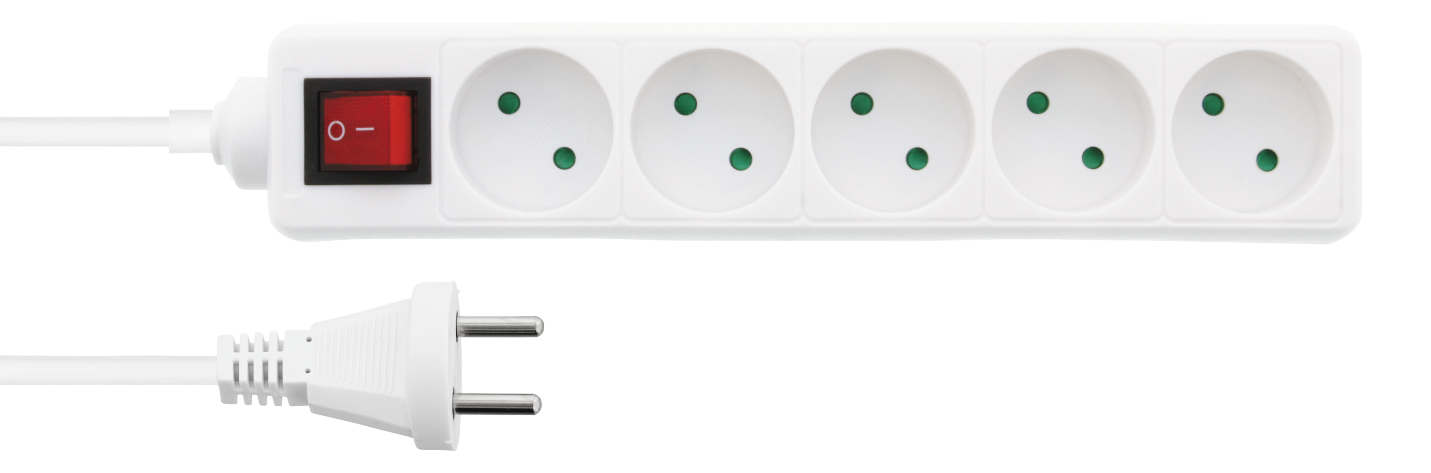 5-way socket NORDIC QUALITY w/switch (D), 3m / 322127