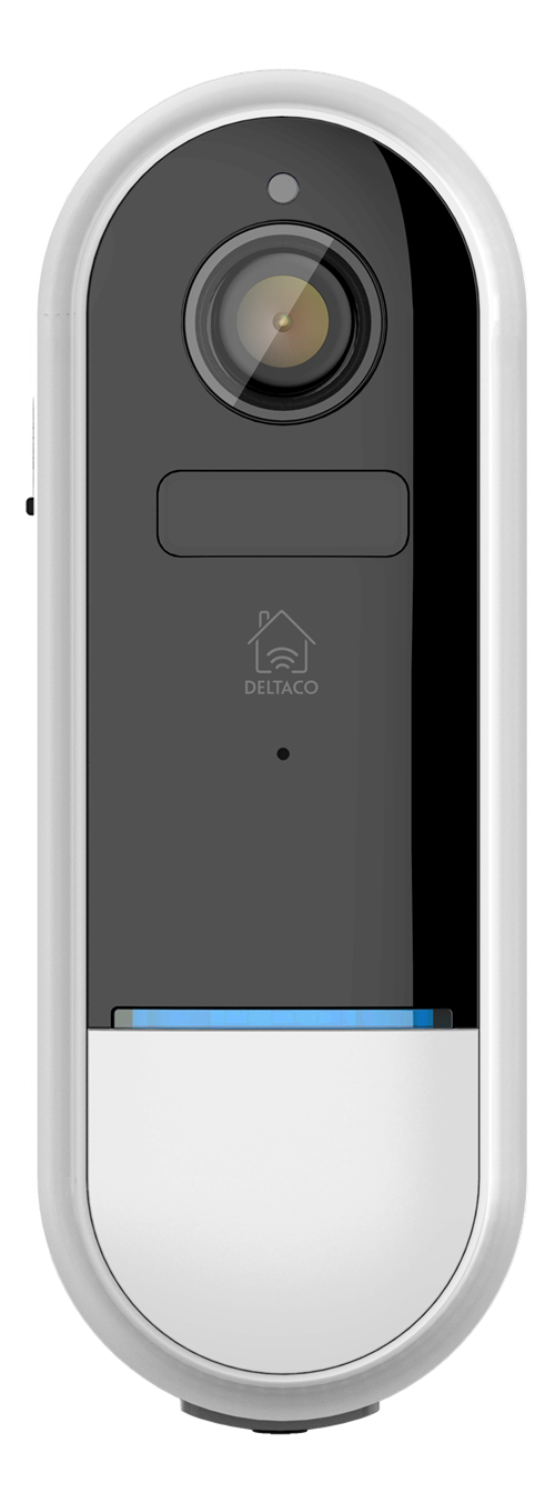 DELTACO SMART HOME WiFi Камера дверного звонка, защита от атмосферных воздействий IP65, белый / серебристый