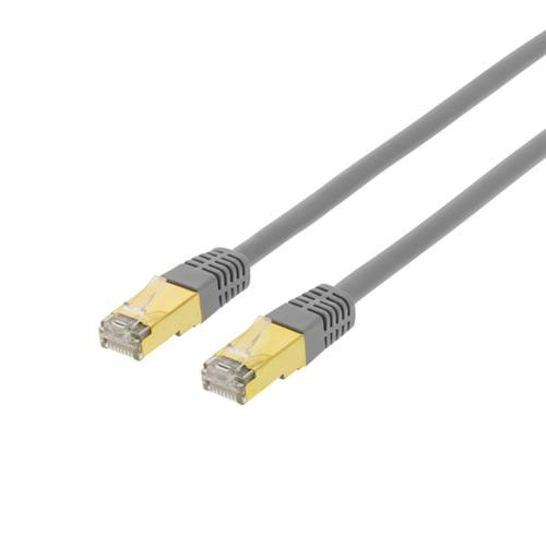 DELTACO S / FTP Cat7 patch cable, 0.5m, 600MHz, Delta-certified, LSZH, RJ45, gray /  STP-70