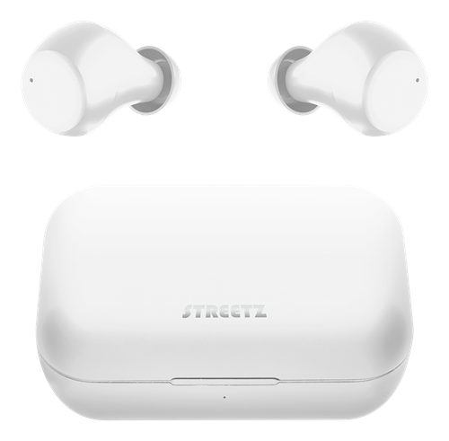 STREETZ True Wireless Stereo-вкладыши, двойные наушники, чехол для зарядки, белый