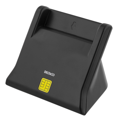 DELTACO UCR-156 Smart card reader, USB, black / UCR-156